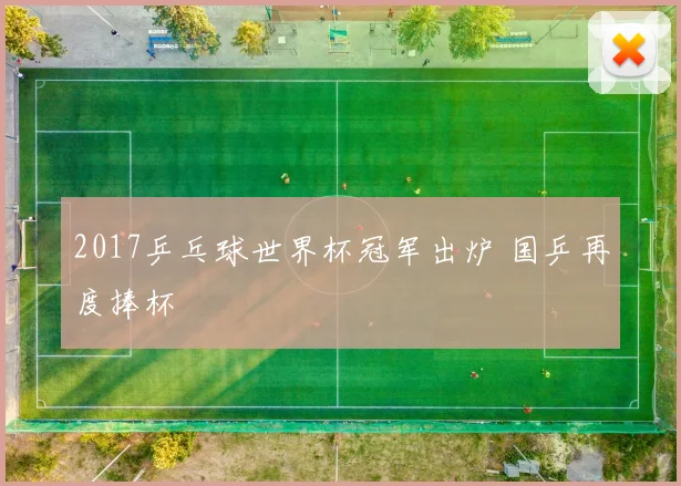 2017乒乓球世界杯冠军出炉 国乒再度捧杯